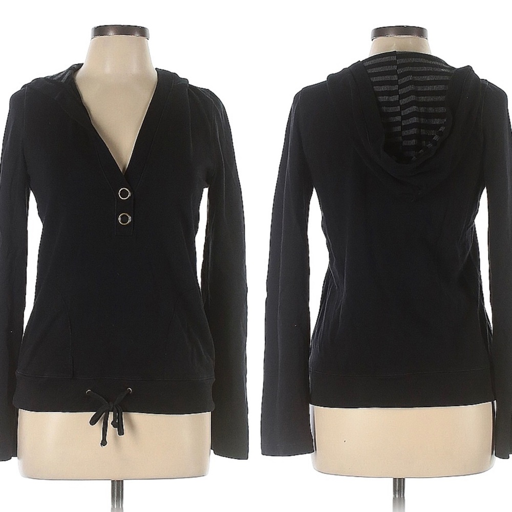 Splendid Black Thermal Hooded Pullover